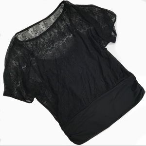 White House black market shirt XL black w/ lace